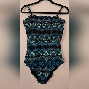 🪅LA VIE EN ROSE one  Piece swimsuit tribal - Aqua